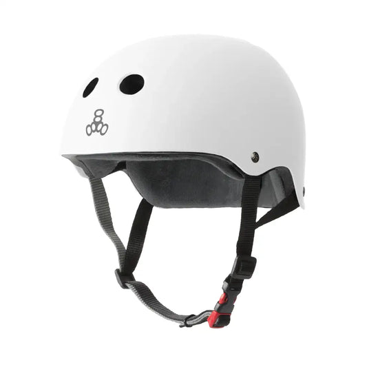 Triple Eight Certified Sweatsaver Skateboard Helmet White Matte
