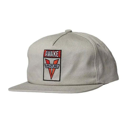Venture Awake Snapback Hat Silver / Red