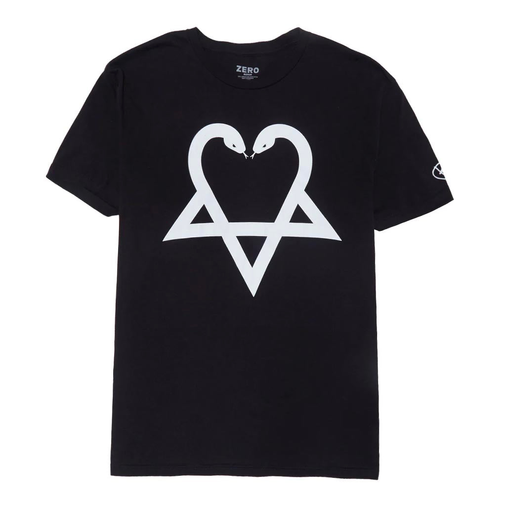 Zero Bam Snake-A-Gram Heart T-Shirt Black